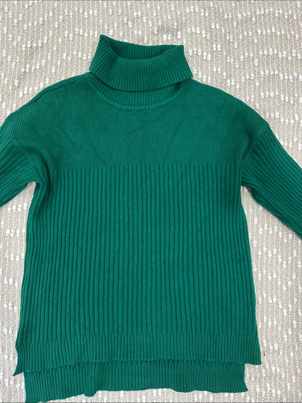 Cyrus Emerald Green Ribbed Turtleneck Sweater
